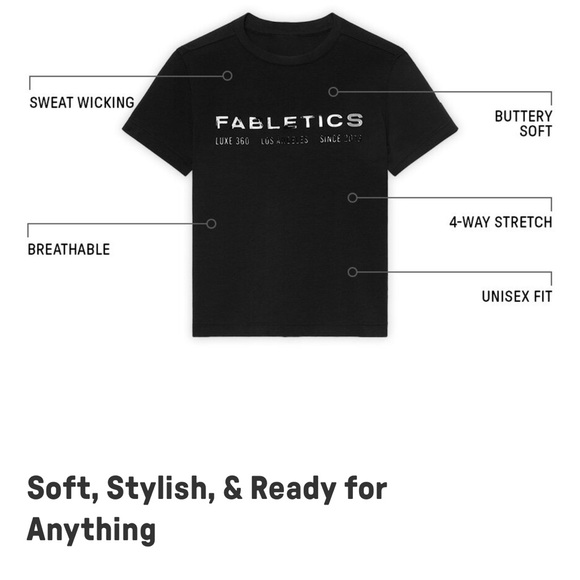 Fabletics Kids Black Graphic Tee - Picture 4 of 6